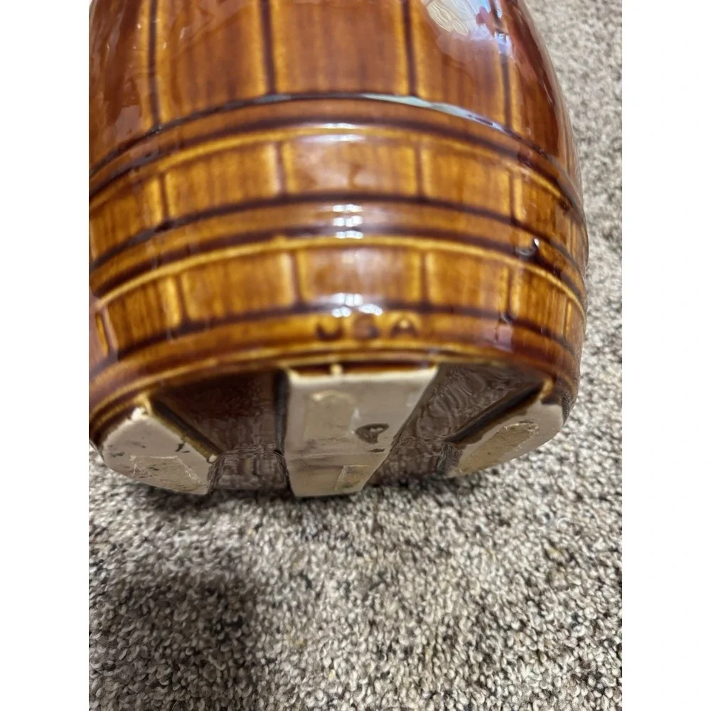 1950's McCoy Ceramic Whiskey Barrel Cookie Jar with Lid made in the USA/Vintage